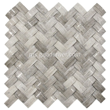 3D Grey Mosaic Stone Marble untuk Hiasan Wall